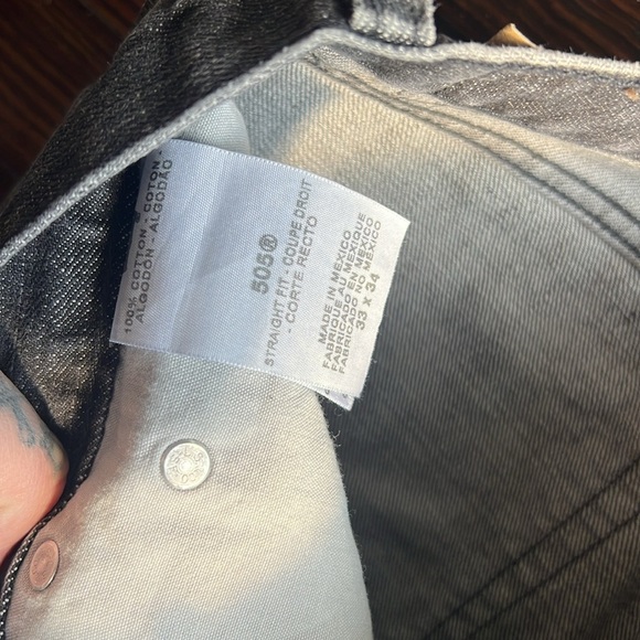 Levi’s Y2K 505 Black/Gray Mens 33x34 - Picture 4 of 6